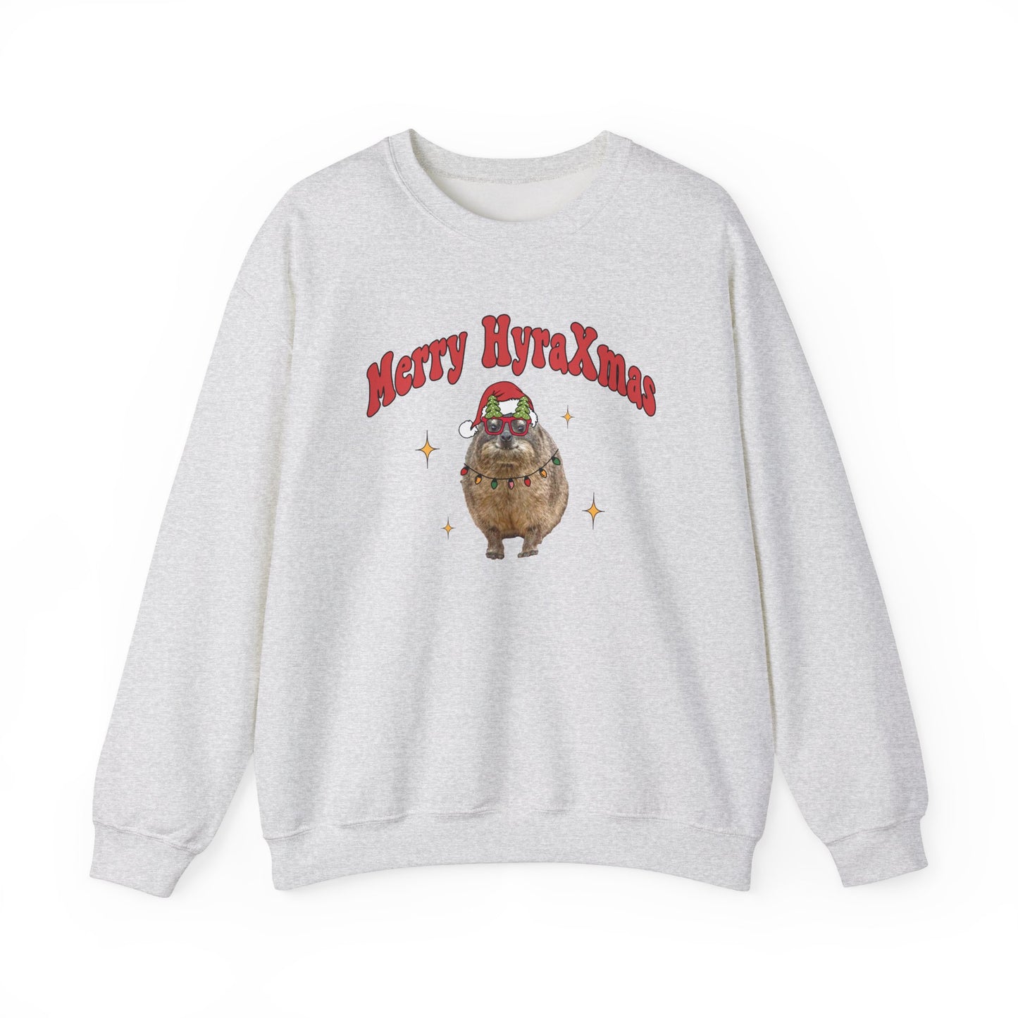 Merry HyraXmas Hyrax Santa 3.0 Retro Groovy Vintage Unisex Heavy Blend™ Crewneck Sweatshirt