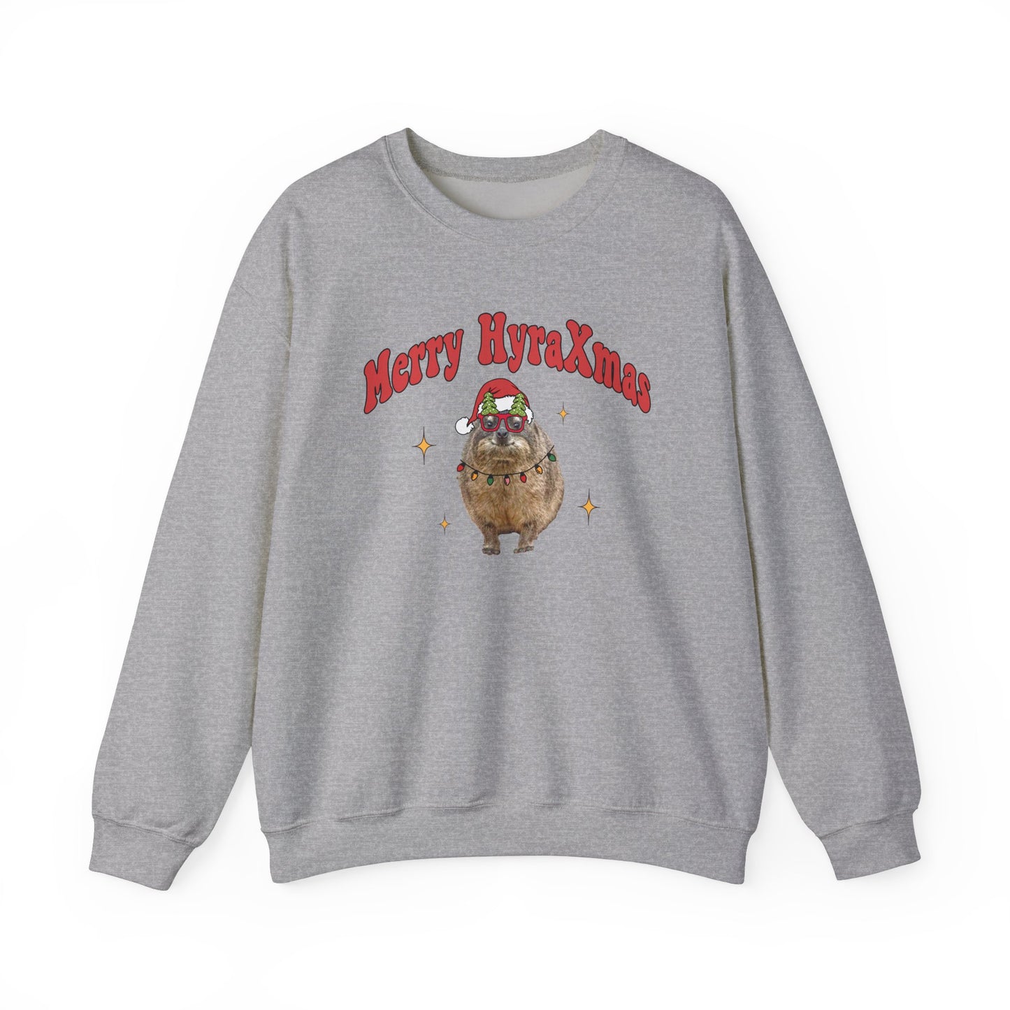 Merry HyraXmas Hyrax Santa 3.0 Retro Groovy Vintage Unisex Heavy Blend™ Crewneck Sweatshirt