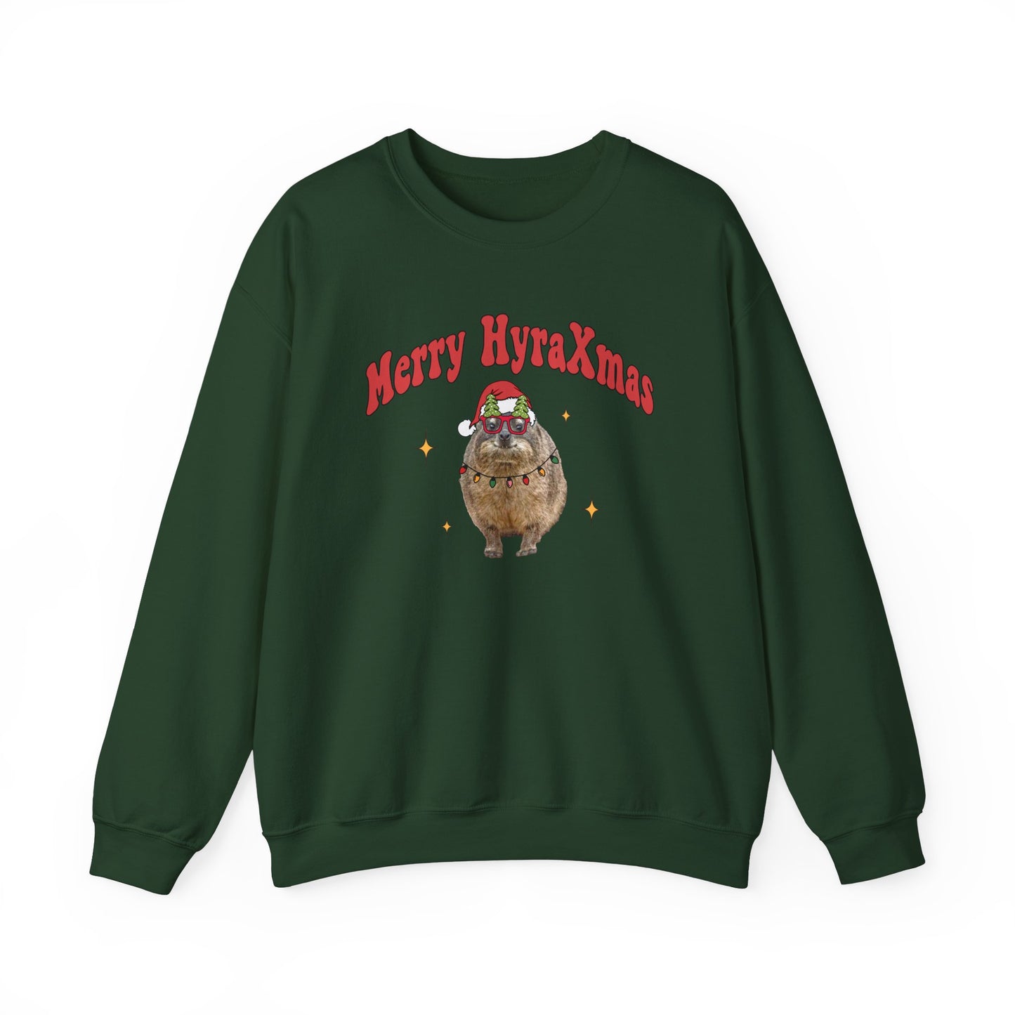 Merry HyraXmas Hyrax Santa 3.0 Retro Groovy Vintage Unisex Heavy Blend™ Crewneck Sweatshirt