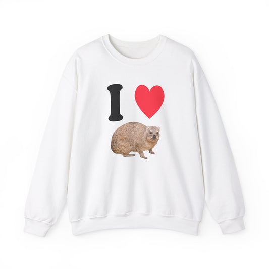 I Love Hyrax Unisex Heavy Blend™ Crewneck Sweatshirt