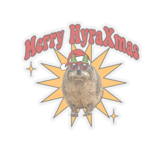 Merry HyraXmas Retro Christmas Santa Hyrax Kiss-Cut Stickers