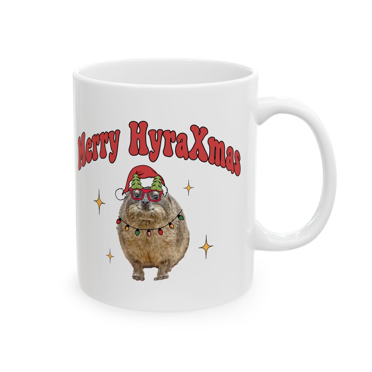 Merry HyraxMas Santa Hyrax Ceramic Mug, (11oz, 15oz)