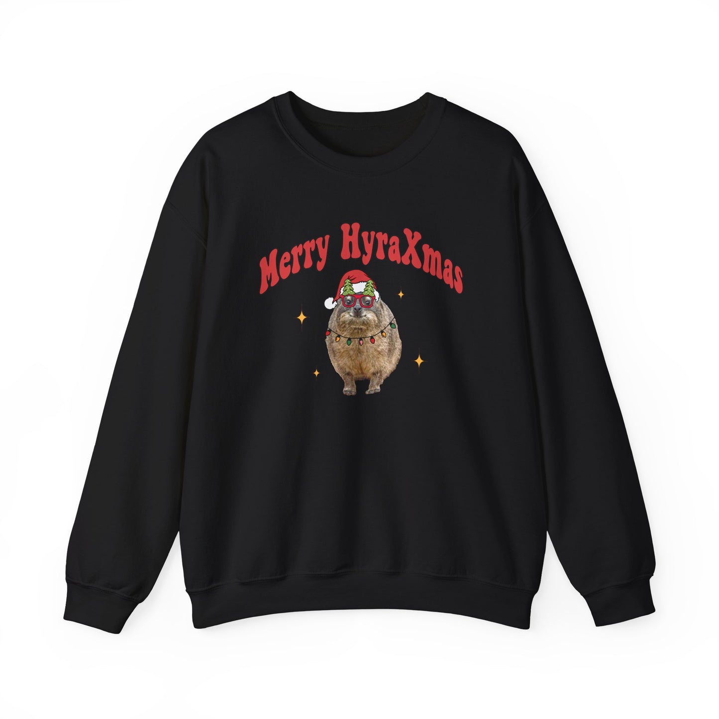 Merry HyraXmas Hyrax Santa 3.0 Retro Groovy Vintage Unisex Heavy Blend™ Crewneck Sweatshirt