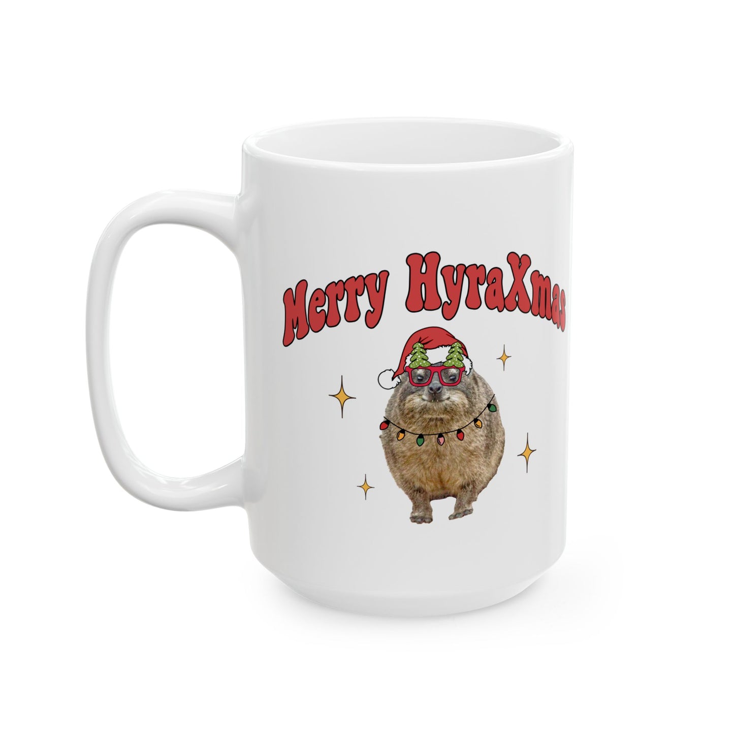 Merry HyraxMas Santa Hyrax Ceramic Mug, (11oz, 15oz)