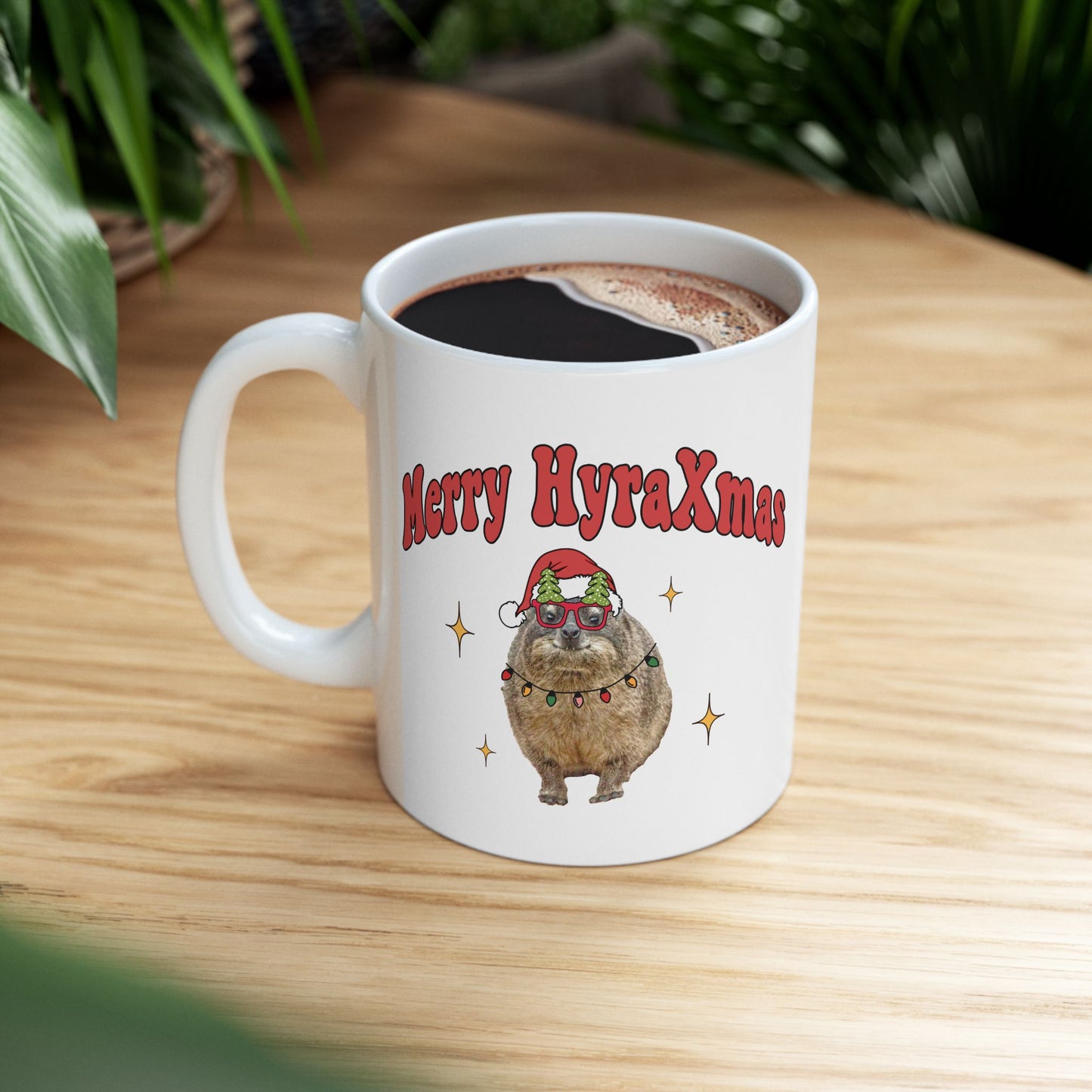 Merry HyraxMas Santa Hyrax Ceramic Mug, (11oz, 15oz)